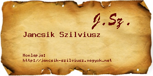 Jancsik Szilviusz névjegykártya